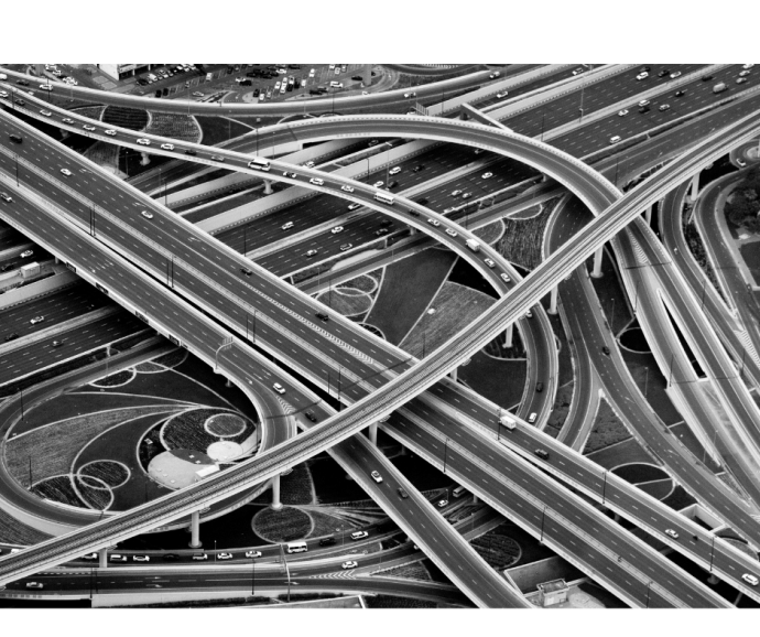 Aerial photo of highway interchange